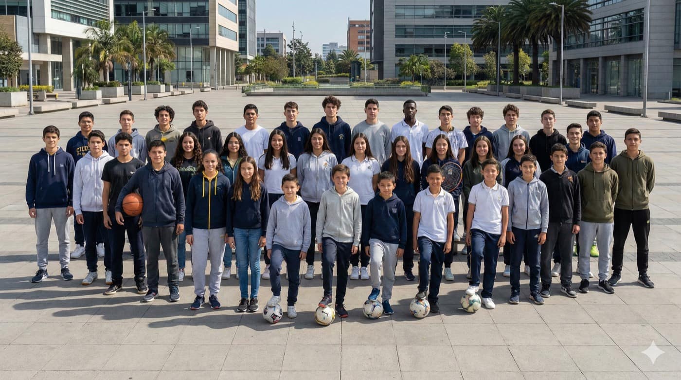 Kids with Colombia flag background