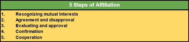 5 etapas de afiliação 